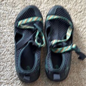 Kids Black and Green Shoes